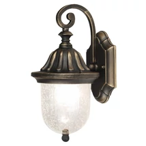 Aplica exterior Rabalux SYDNEY E27 metal auriu antic cu abajur sticla transparentstil vintage IP23 - 8388