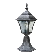 Stalp exterior Rabalux TOSCANA E27 metal argintiu antic cu abajur sticla transparentstil clasic IP43 - 8398