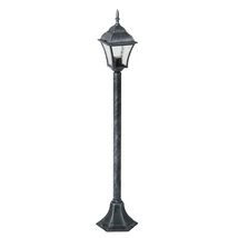 Stalp exterior Rabalux TOSCANA E27 metal argintiu antic cu abajur sticla transparentstil clasic IP43 - 8400