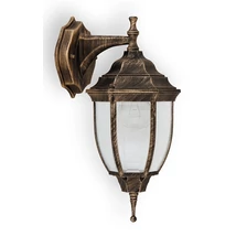 Aplica exterior Rabalux NIZZA E27 metal auriu antic cu abajur sticla transparentstil clasic IP43 - 8451