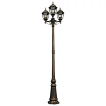 Stalp exterior Rabalux TORONTO E27 metal auriu antic cu abajur sticla metal transparentstil clasic IP44 - 8460