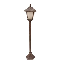 Stalp exterior Rabalux MADRID E27 metal auriu antic cu abajur sticla sticla alabastru albstil clasic IP43 - 8480