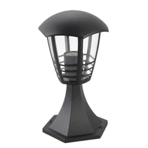 Stalp exterior Rabalux MARSEILLE E27 metal negru cu abajur plastic transparentstil traditional IP44 - 8619