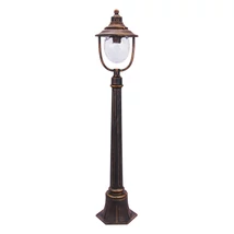 Stalp exterior Rabalux BARCELONA E27 metal auriu antic cu abajur sticla transparentstil vintage IP43 - 8679