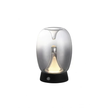 Veioza Azzardo PAMELA metal, plastic, sticla, negru, fumuriu, LED, 2W, 3000-4000K, 90Lm - AZ-6186
