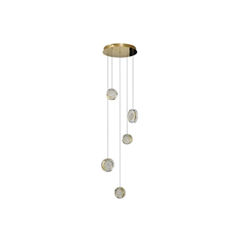 Pendul Azzardo EUFORIA metal, sticla, auriu, transparent, LED, 30W, 3000K - AZ-6738