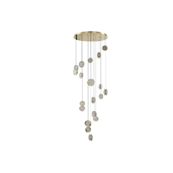 Pendul Azzardo EUFORIA metal, sticla, auriu, transparent, LED, 120W, 3000K - AZ-6740