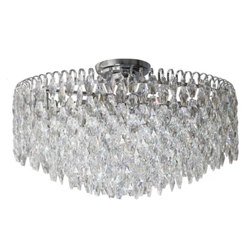 Plafoniera Azzardo BURANO metal, cristal, crom, transparent, E14 - AZ-6911