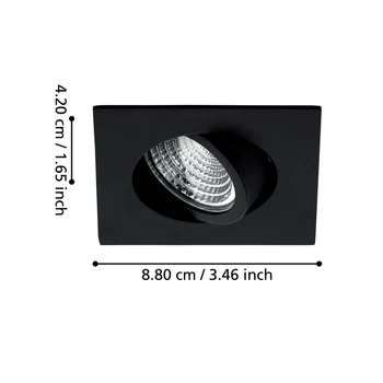 Spot incastrabil Eglo SALICETO metal, sticla, negru, LED, 6W, 4000K, 450 Lm - 33394