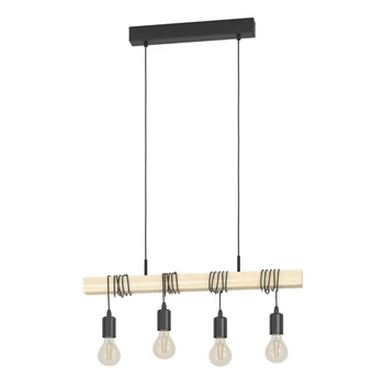 Pendul Eglo TOWNSHEND metal, lemn, negru, maro, E27 - 43512