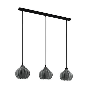 Pendul Eglo TAMALLAT, dulie E27, nu contine becul, IP20, baza din otel negru, abajur sticla transparent negricios | Eglo-43577