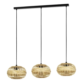 Pendul Eglo AMSFIELD 1 metal, negru, maro, natural, E27 - 43863