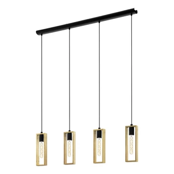 Pendul Eglo LITTLETON metal, lemn, negru, maro, E27 - 44053