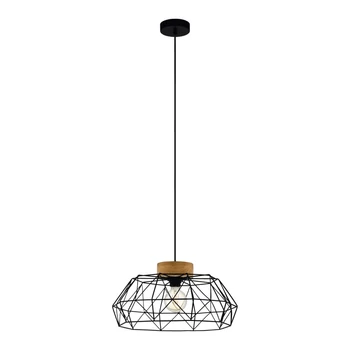 Pendul Eglo PADSTOW metal, lemn, negru, maro, E27 - 44089