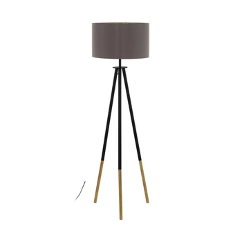 Lampadar Eglo BIDFORD metal, lemn, textil, negru, maro, capuccino, E27 - 44098