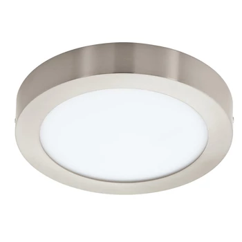 Plafoniera Eglo FUEVA-Z, LED integrat inclus, IP44, baza din otel nichel satinat, abajur plastic alb | Eglo-900114