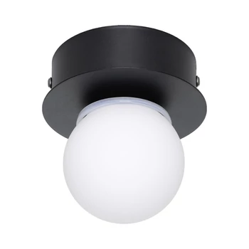 Plafoniera de baie Eglo MOSIANO metal, sticla, negru, opál, LED, 3,3W, 3000K, 340 Lm, IP 44 - 900659