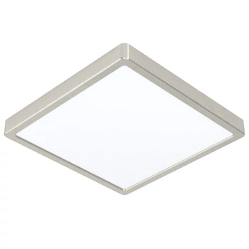 Plafoniera Eglo FUEVA-Z, LED integrat inclus, IP44, baza din aluminiu nichel satinat, abajur plastic alb | Eglo-98852