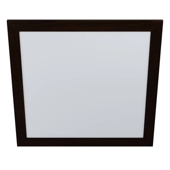 Plafoniera Eglo PIGLIONASSO, LED integrat inclus, IP20, baza din otel-plastic alb, abajur lemn maro inchis | Eglo-99475