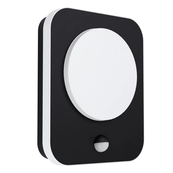 Aplica exterior cu senzor de miscare Eglo MADRIZ, LED integrat inclus, IP44, baza din aluminiu negru, abajur plastic alb | Eglo-99584
