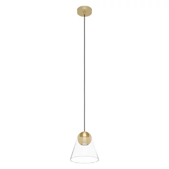 Pendul Eglo CERASELLA, dulie GU10-LED, contine becul, IP20, baza din otel alama periata, abajur sticla transparent | Eglo-99628
