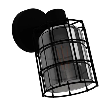 Spot Eglo CONSACA, dulie E27, nu contine becul, IP20, baza din otel negru, abajur sticla transparent negricios | Eglo-99711