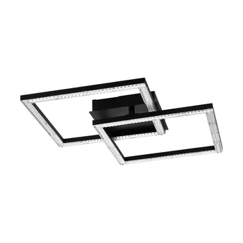 Plafoniera Eglo LEJIAS, LED integrat inclus, IP20, baza din otel negru, abajur plastic transparent | Eglo-99799