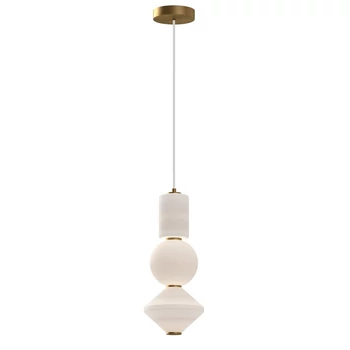 Pendul Elstead metal, sticla, auriu, alb, LED, 20W, 3000K, 1060 Lm - ELS-ALM-BIJOU-P3-GD