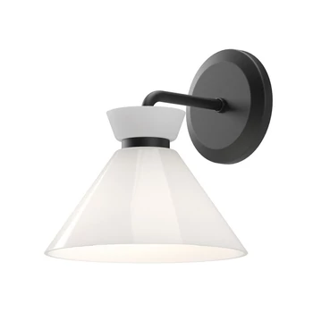 Aplica de perete  Elstead metal, sticla, negru, opal, E14 - ELS-ALM-HALSTON-1WB-BK