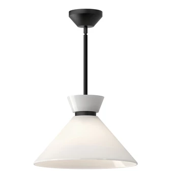 Pendul Elstead metal, sticla, negru, opal, E27 - ELS-ALM-HALSTON-P-M-BK