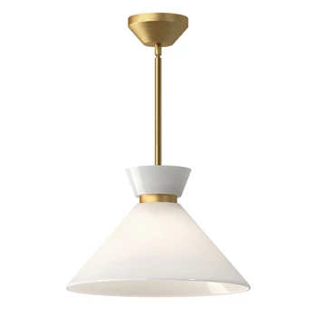 Pendul Elstead metal, sticla, auriu, opal, E27 - ELS-ALM-HALSTON-P-M-GD
