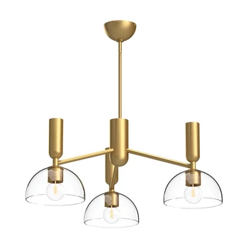 Pendul Elstead metal, sticla, auriu, transparent, E27 - ELS-ALM-JUDE3-GD-CL