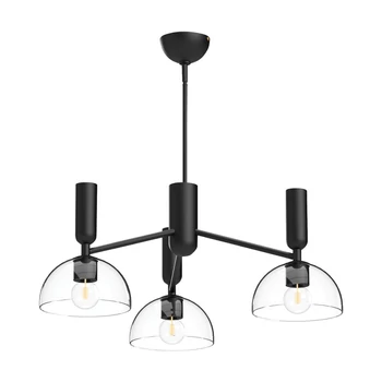 Pendul Elstead metal, sticla, negru, transparent, E27 - ELS-ALM-JUDE3-MB-CL