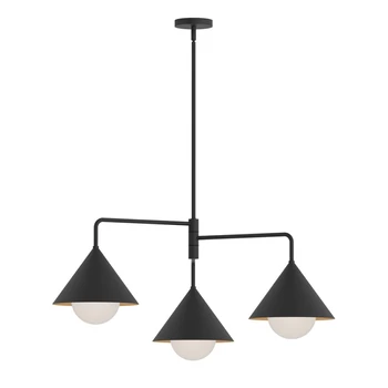 Pendul Elstead metal, sticla, negru, opal, E27 - ELS-ALM-REMYCK3-BK
