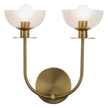 Aplica de perete  Elstead metal, sticla, auriu, transparent, E14 - ELS-ALM-SYLVIA-2WB-BG-CL