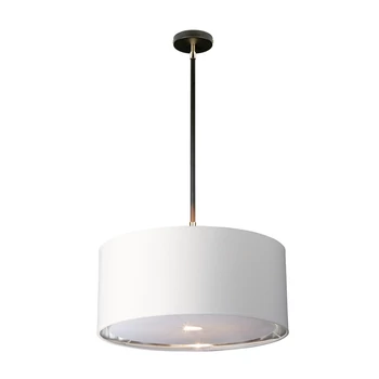 Pendul Elstead BALANCE metal, bumbac, negru, nichel, alb, E27 - BALANCE-P-BKPN