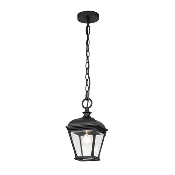 Pendul exterior Elstead BAYVIEW metal, sticla, negru, transparent, E27, IP44 - BAYVIEW-8M-BK