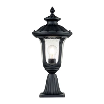 Lampadar exterior Elstead CHICAGO metal, sticla, negru, transparent, E27, IP44 - CC3-S-BK