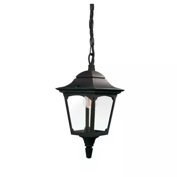 Pendul exterior Elstead CHAPEL MINI metal, sticla, negru, transparent, E27, IP44 - CPM9-BLACK