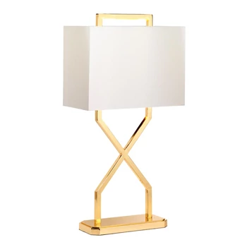 Veioza Elstead CROSS metal, bumbac, auriu, alb, E27 - CROSS-TL-IVORY