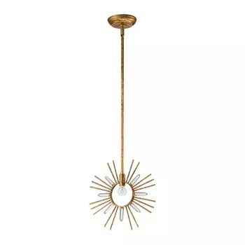 Pendul Elstead SUN KING metal, cristal, auriu, E27 - GN-SUN-KING-P-G