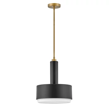 Pendul Elstead metal, sticla, negru, opal, E27 - ELS-HK-CEDRIC-P-M-BK