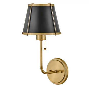 Aplica de perete  Elstead metal, negru, alama, E27 - ELS-HK-CLARKE1-BR-BK