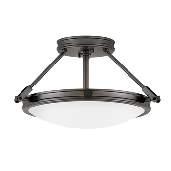 Plafoniera Elstead metal, sticla, negru, alb, E14 - ELS-HK-COLLIER-SF-S-BX