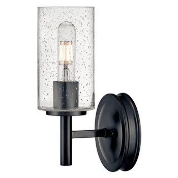 Aplica de perete  Elstead metal, sticla, negru, transparent, E27 - ELS-HK-COLLIER1-BX
