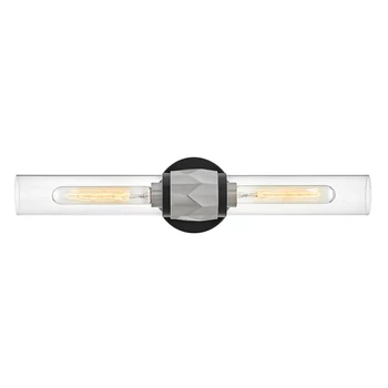Aplica de perete de baie  Elstead metal, sticla, nichel, negru, transparent, E27, IP44 - ELS-HK-ELLISON2-BK-BN