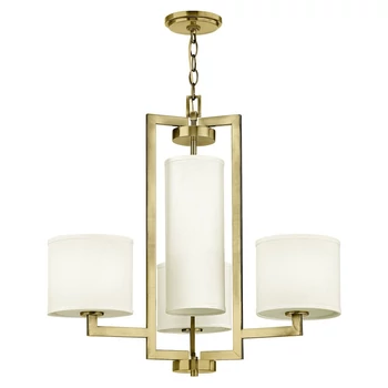Candelabru Elstead metal, textil, alama, alb, E27 - ELS-HK-HAMPTON4-BB