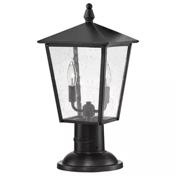 Lampadar exterior Elstead HUNTERSFIELD metal, sticla, negru, transparent, E14, IP44 - HK-HUNTERSFIELD3-M-BK