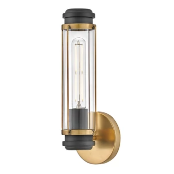 Aplica de perete de baie  Elstead metal, sticla, negru, alama, E27, IP44 - ELS-HK-MASTHEAD1-HBBK