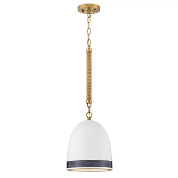 Pendul Elstead metal, ceramic, franghie, alama, maro, alb, E27 - ELS-HK-NASH-P-HB
